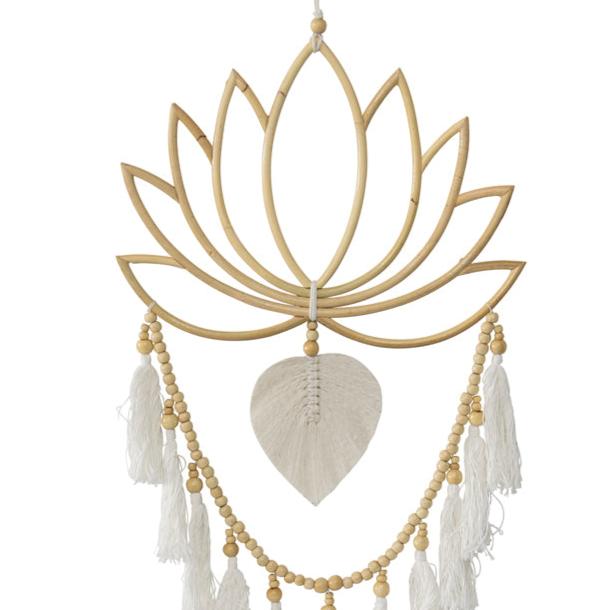 Rattan Lotus Wall hanging