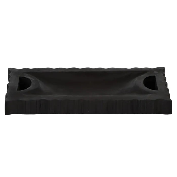 Raven Scalloped Wooden Tray