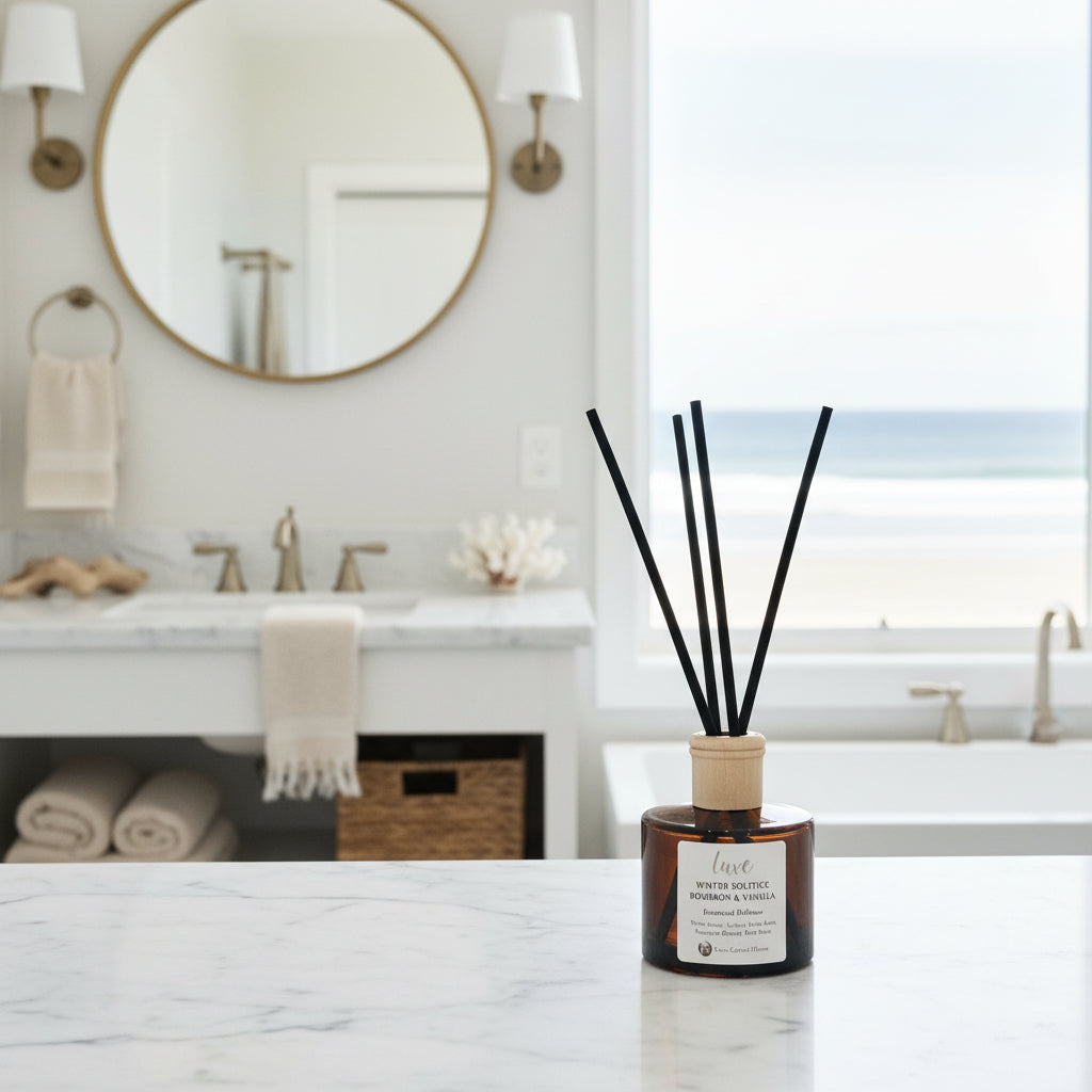 Luxe Reed Diffuser | Round Jar | Amber Glass