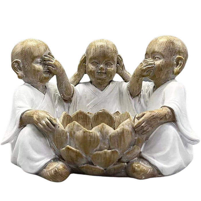 Cheeky Wise Monks Tealight Holder | Lotus Flower