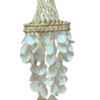 Cabo Shell Chandelier Wind Chime for coastal home decor and beach inspired interiors