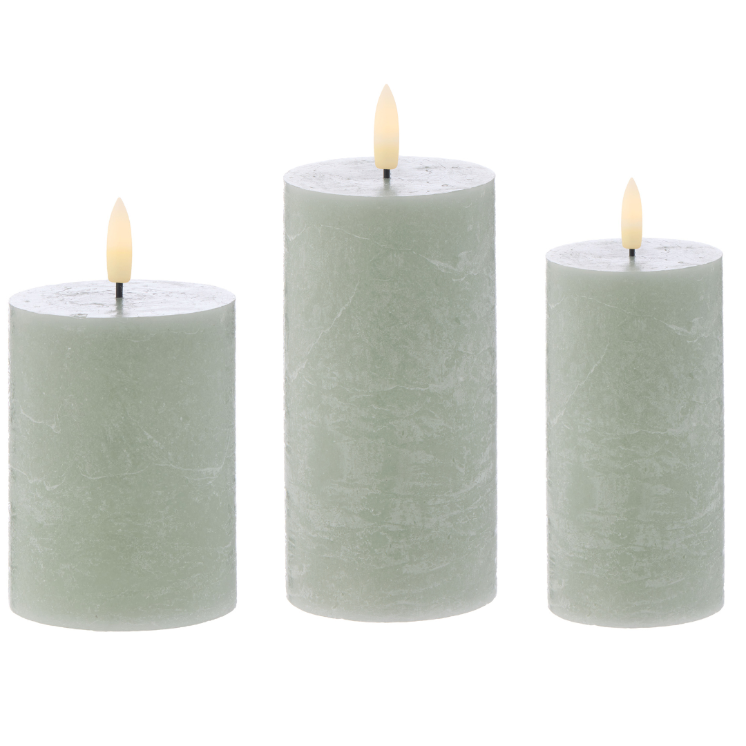 Luxe LED Flameless Pillar Candle | Sage