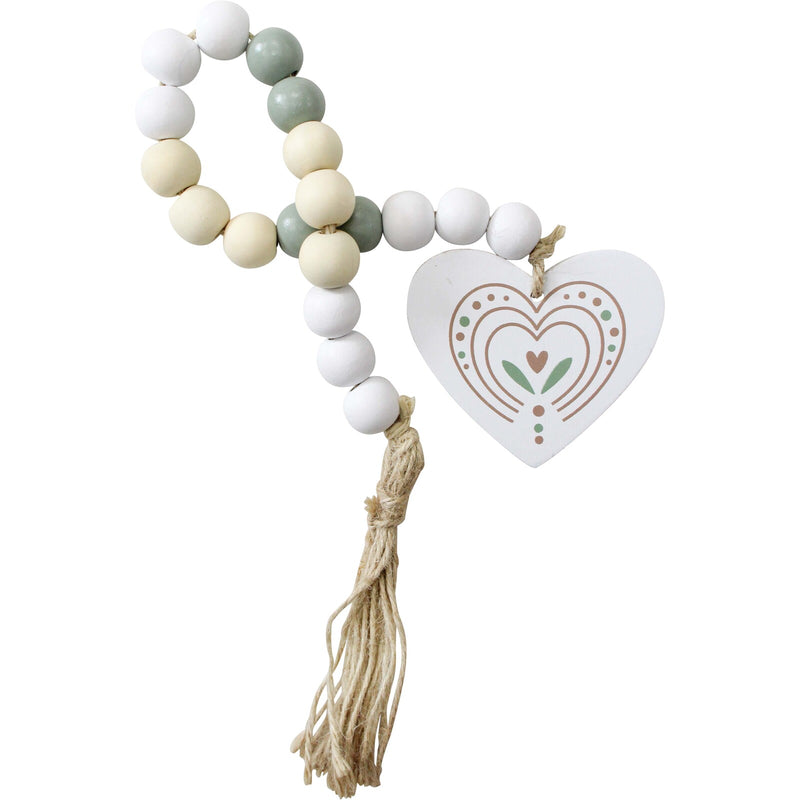 Sage Heart Wooden Bead Tassel