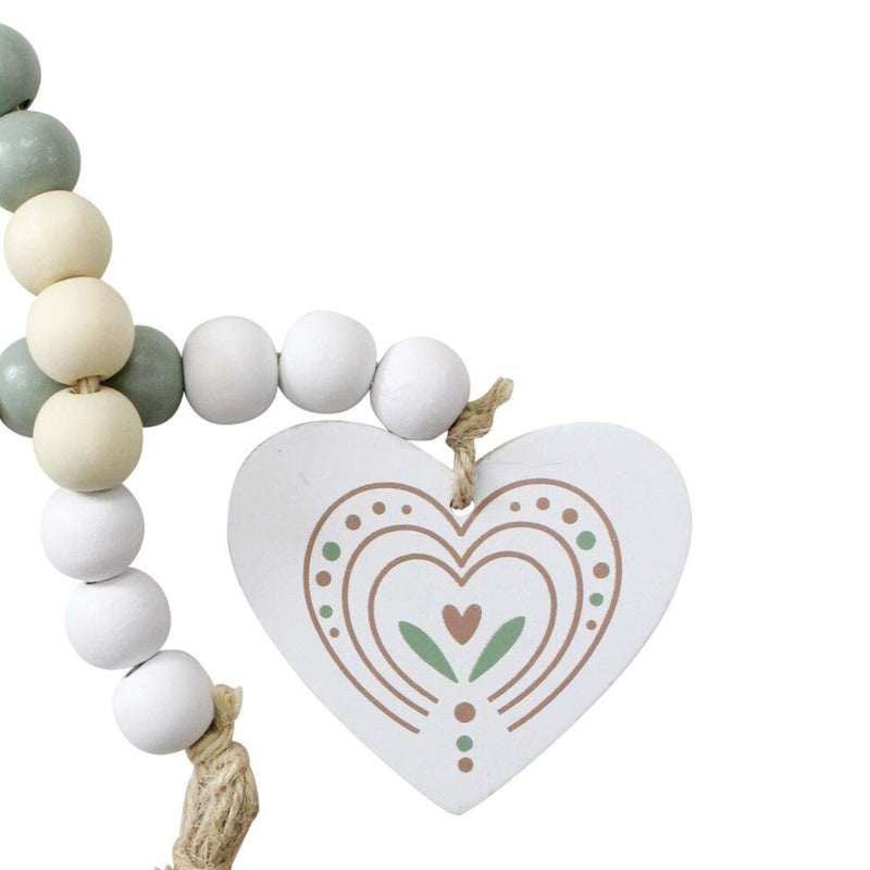 Sage Heart Wooden Bead Tassel