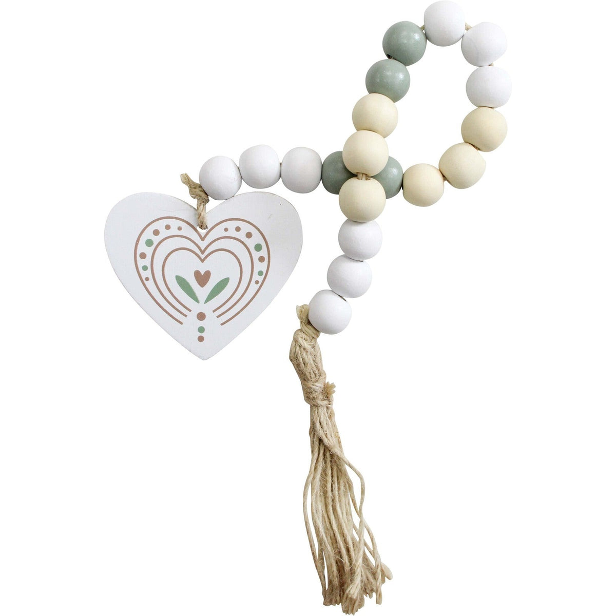 Sage Heart Wooden Bead Tassel