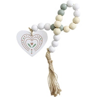 Sage Heart Wooden Bead Tassel