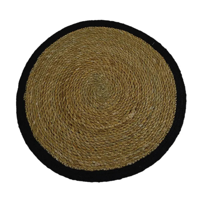 Natural Seagrass Place Mat | Black Edge