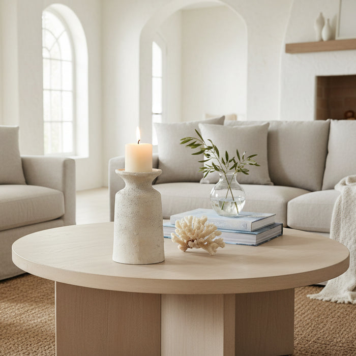 Santorini Beige Ceramic Candle HOlder