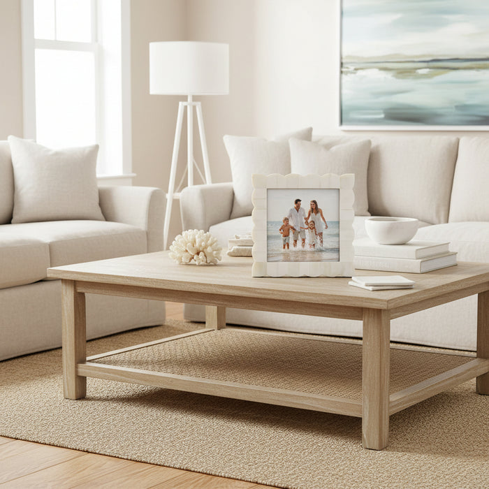 White Bone Scallop design photo frame for beach house or contemporary homes