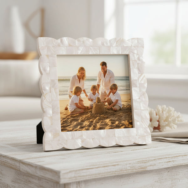 Scallop Mother of Pearl Photo Frame | Luxe Coastal Home