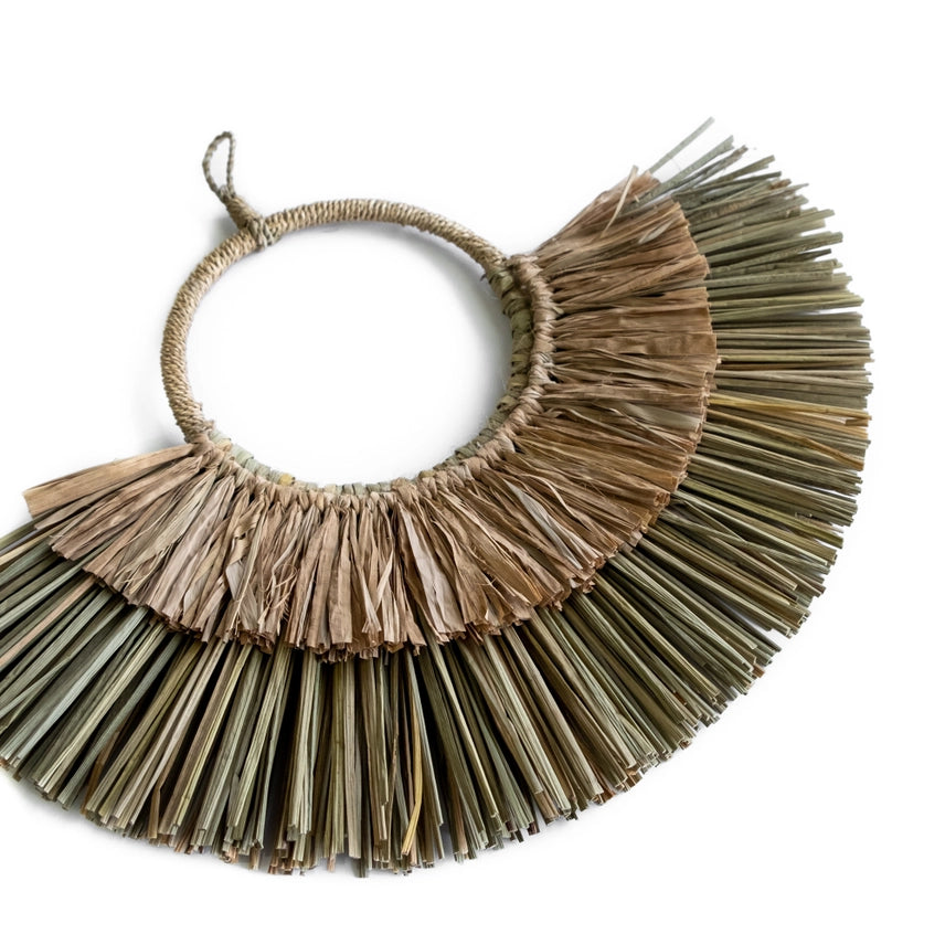 Tiki Seagrass and Raffia Wall Hanging