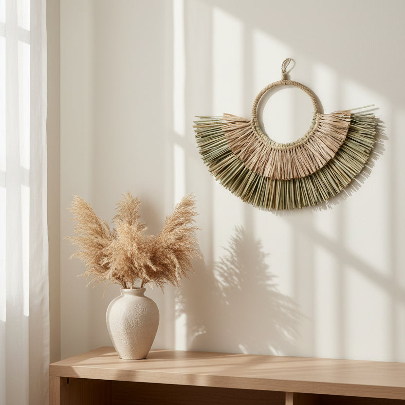 Tiki Seagrass and Raffia Wall Hanging