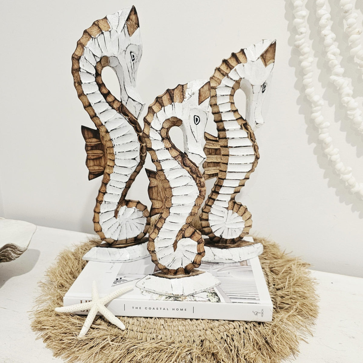Kai Standing Wooden Seahorse