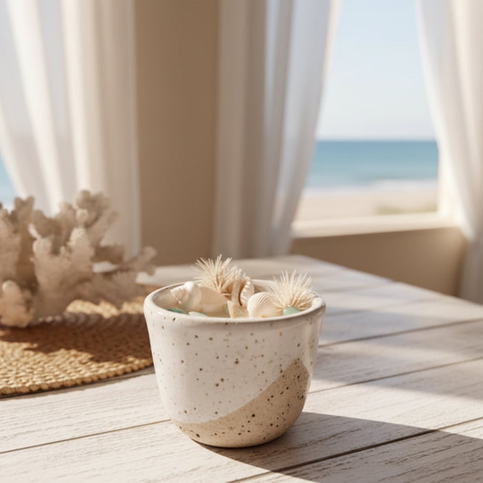 Sea Shell Soy Candle Hand Poured Ceramic Coastal Decor