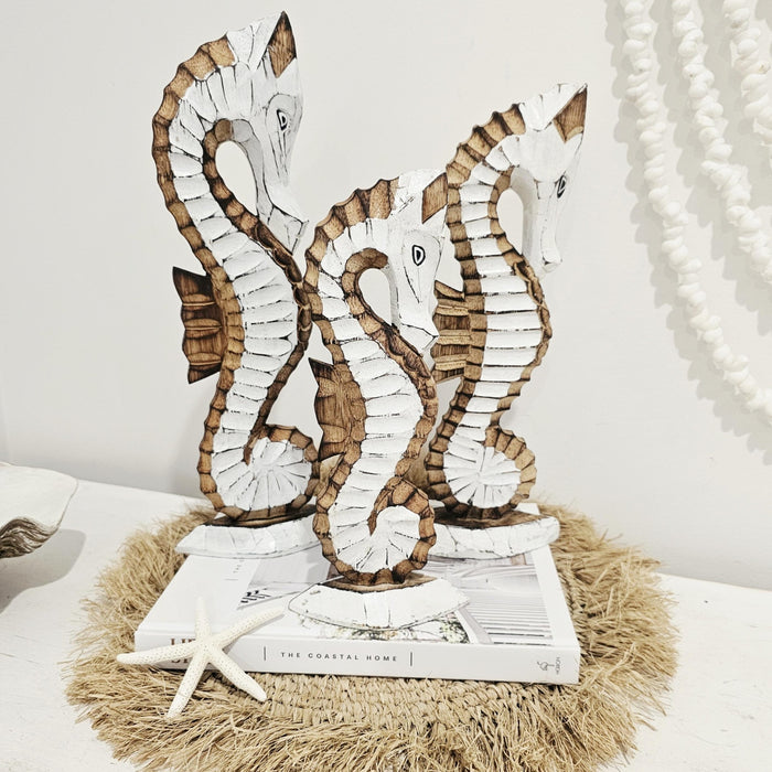 Serenity Carved Wooden Seahorse