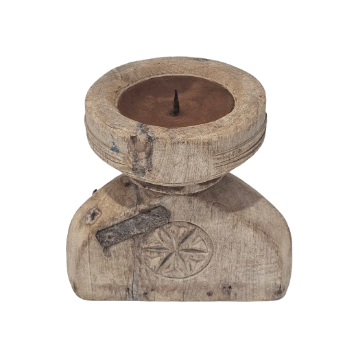 Bleached Vintage Indian Seeder Candle Holder | Style 5