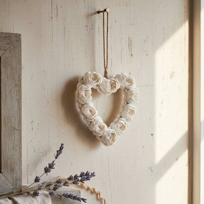 Bring coastal charm home with our handmade 20cm Balinese Shell Heart. Crafted from white shells and natural twine, ready to hang.