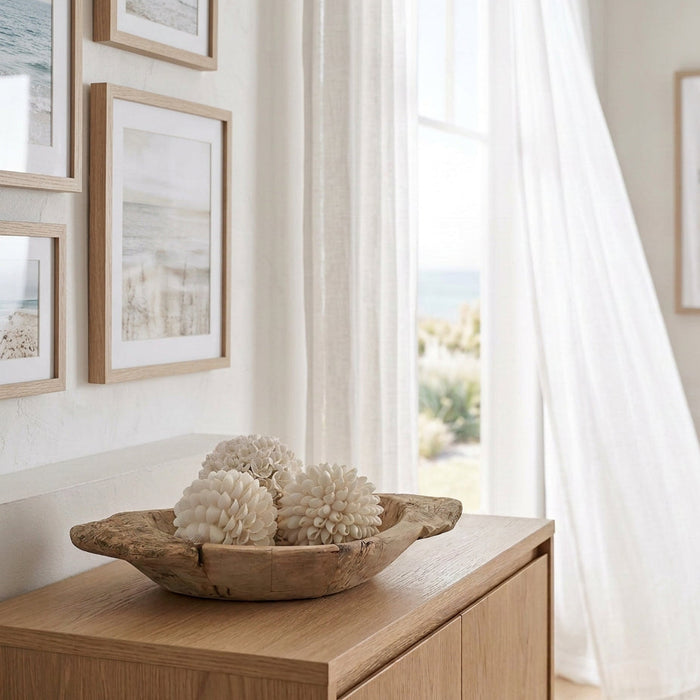 Handmade balinese decorative shell ball unique coastal beach house decor 