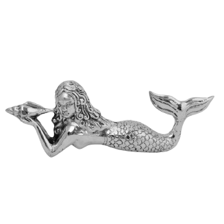 Silver Mermaid Sculpture