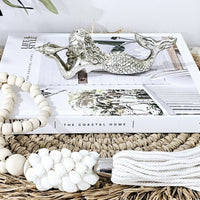 Mermaid Laying with Conch Shell | Silver