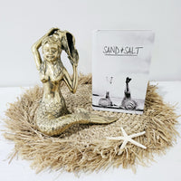 Brass Sitting Mermaid Figurine