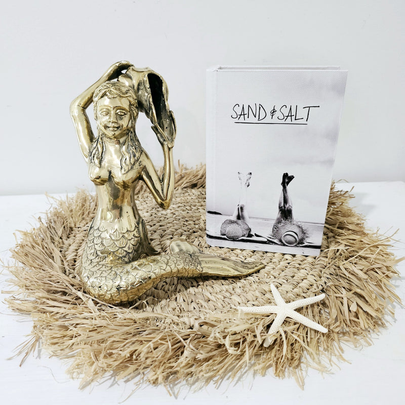 Brass Sitting Mermaid Figurine