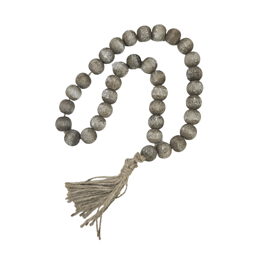 Nusa Small Bead Wooden with Natural Tassel