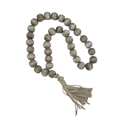 Nusa Small Bead Wooden with Natural Tassel