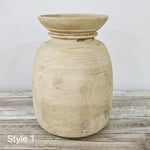 Bleached Vintage Indian Wooden Water Pot REDUCED FROM $59.95