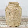 Bleached Vintage Indian Wooden Water Pot.