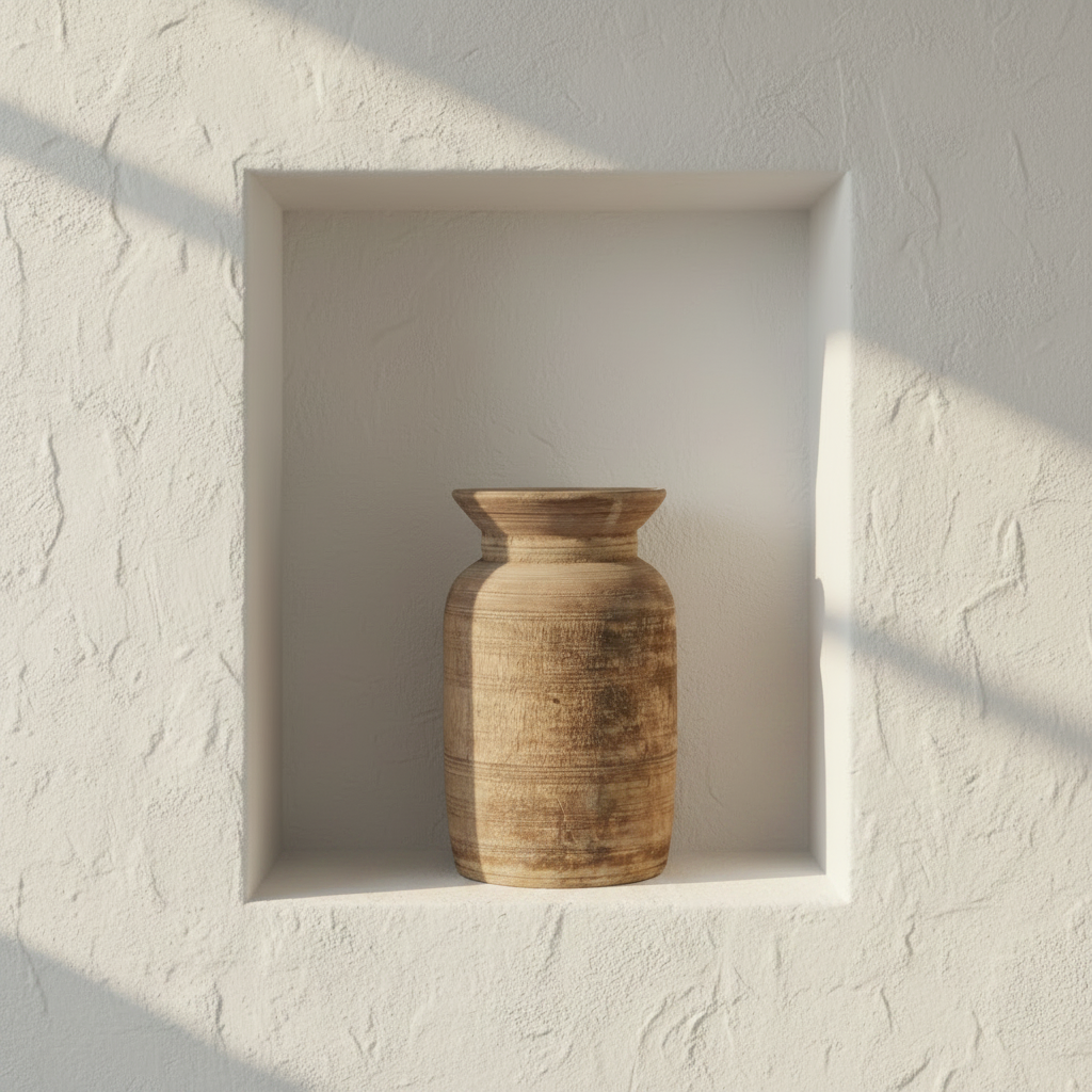 Vintage Indian Bleached Wooden Pot | Style 2
