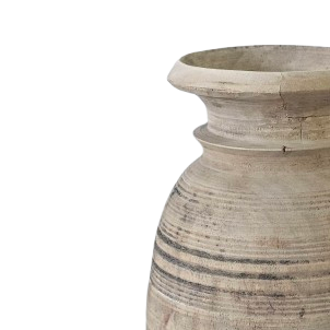 Vintage Indian Bleached Wooden Pot | Style 3