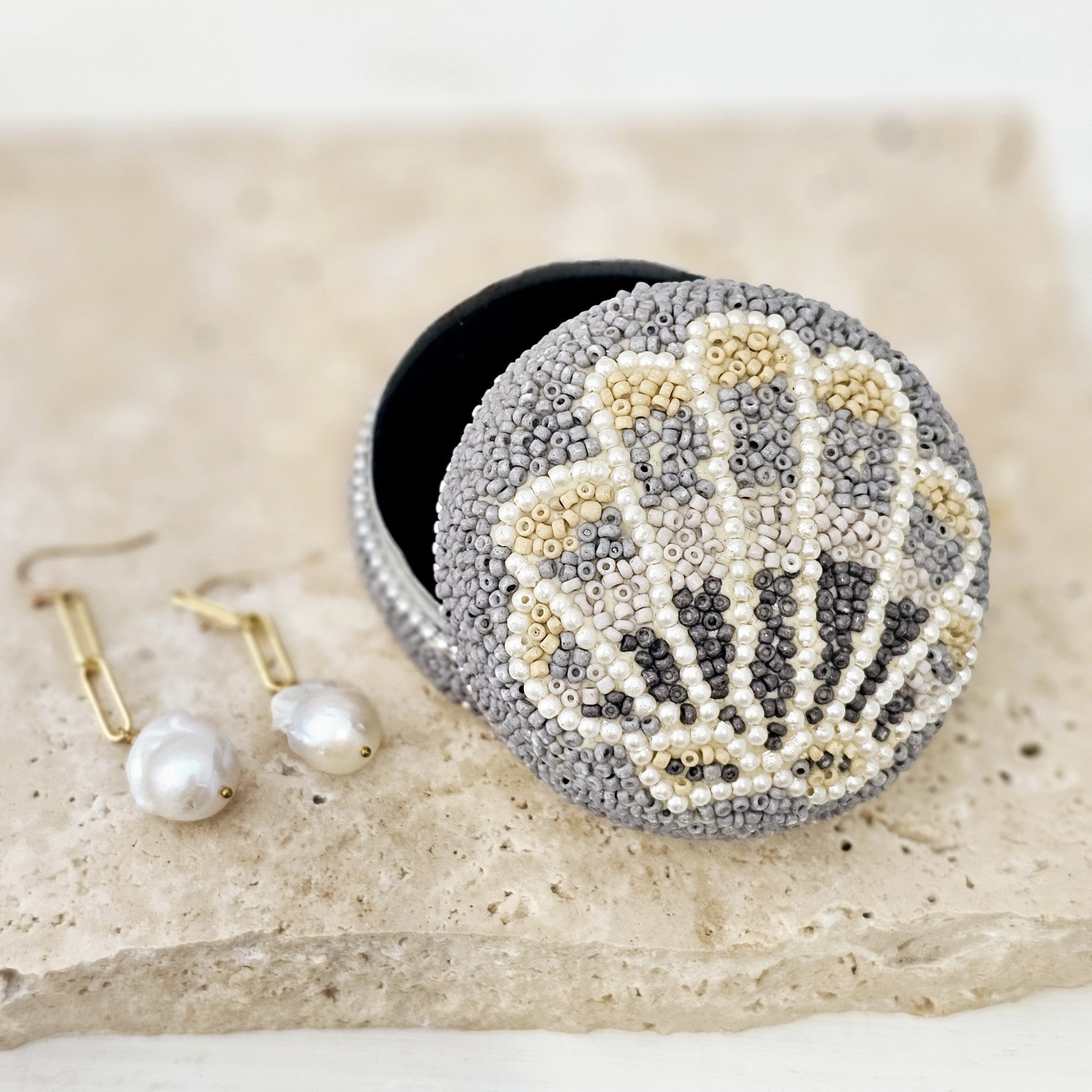 Beaded Shell Keepsake Box | Luxe Coastal Home
