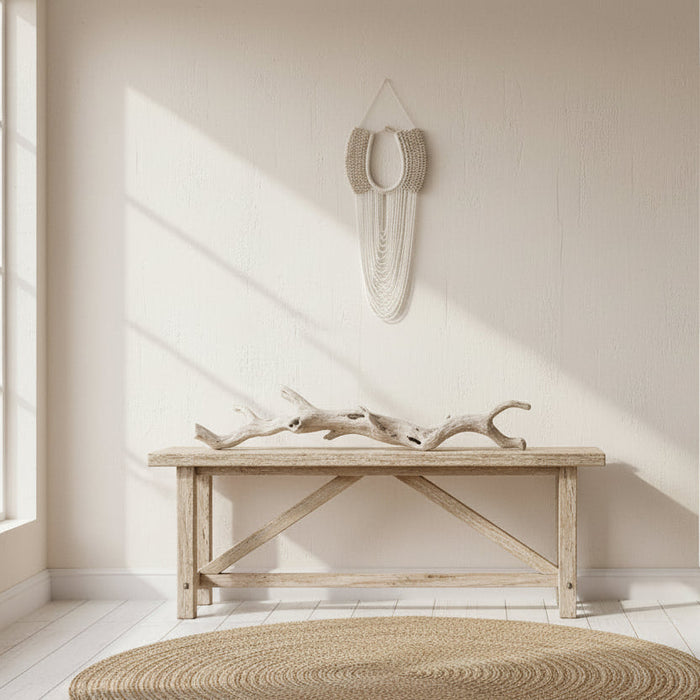 Boho Coastal handcrafted shell and bead wall hanging for Australian coastal beach house