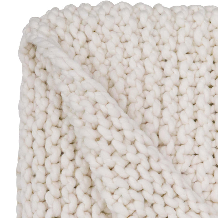Chunky Knit Throw | Winter White