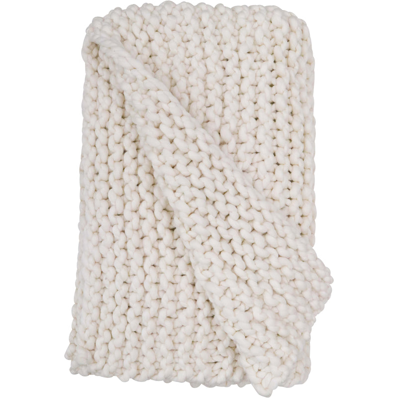 Chunky Knit Throw | Winter White
