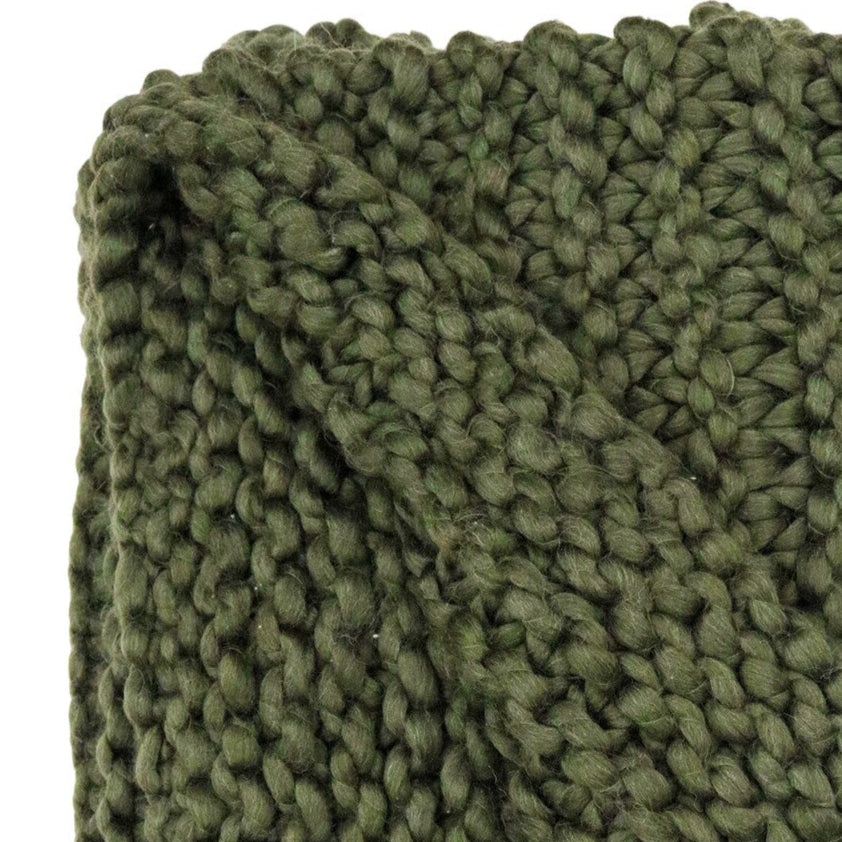 Chunky Knit Throw | Jungle Green