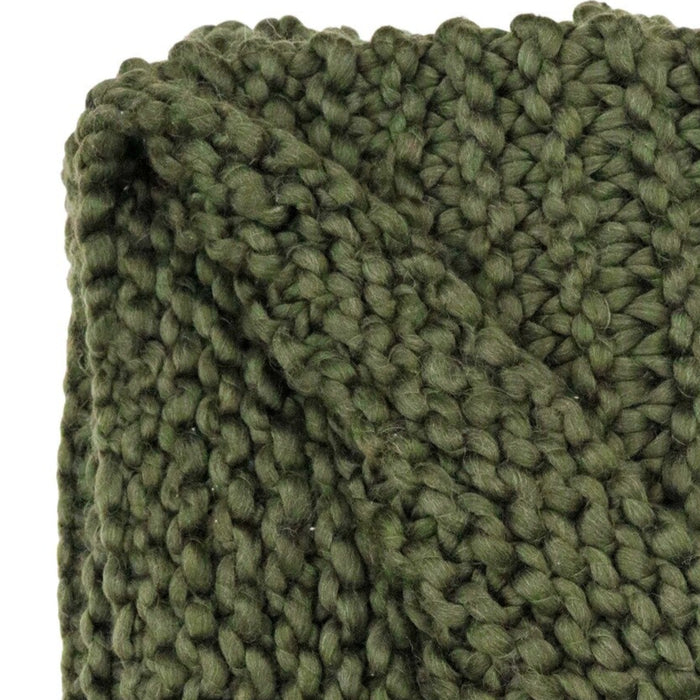 Chunky Knit Throw | Jungle Green