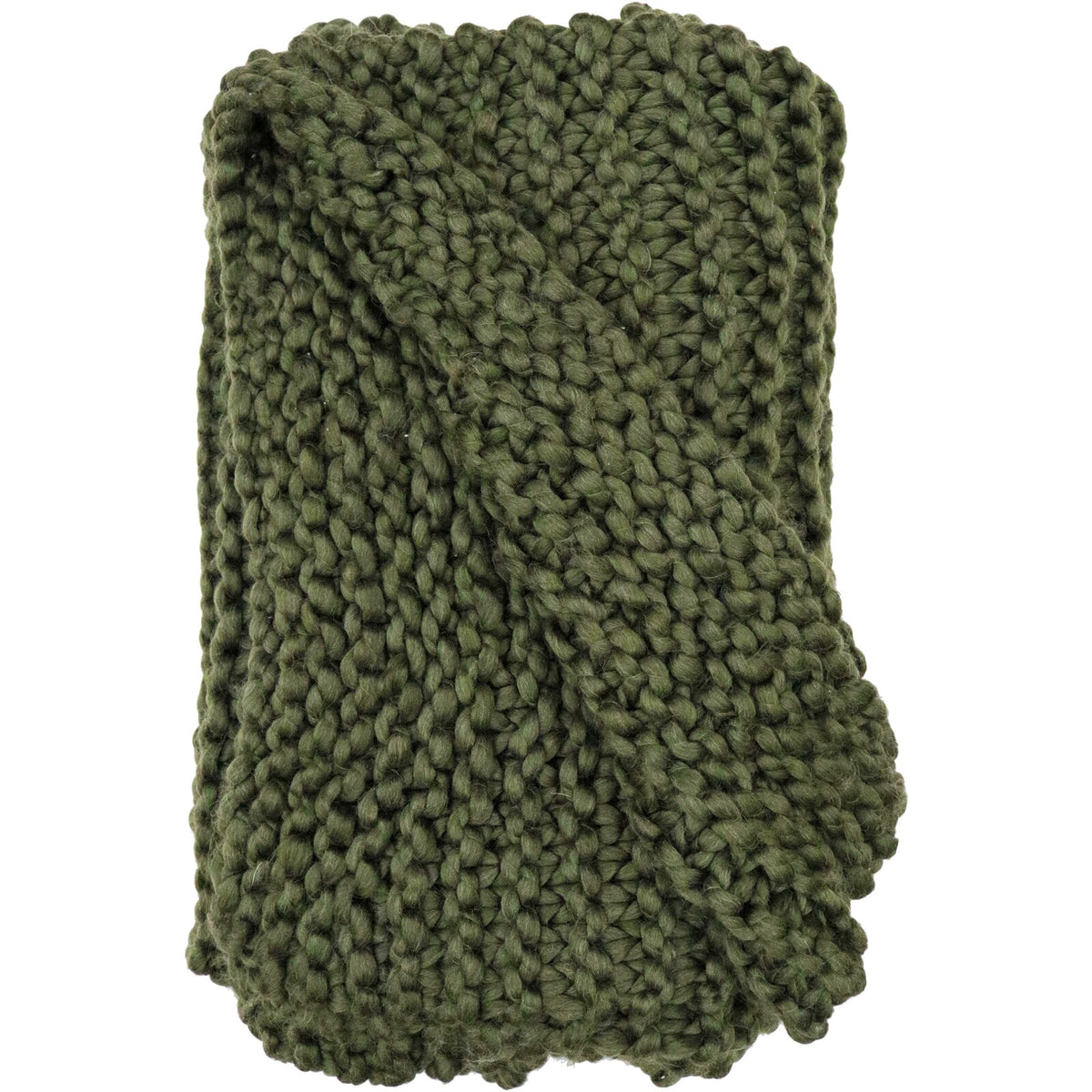 Chunky Knit Throw | Jungle Green
