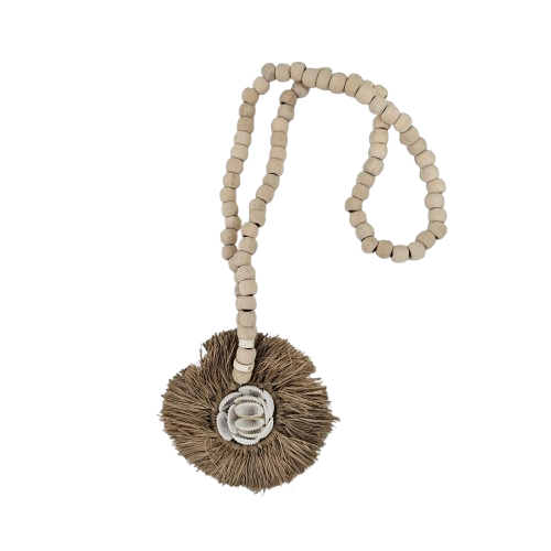 Tiki Raffia Juju Wall Necklace | Tassel