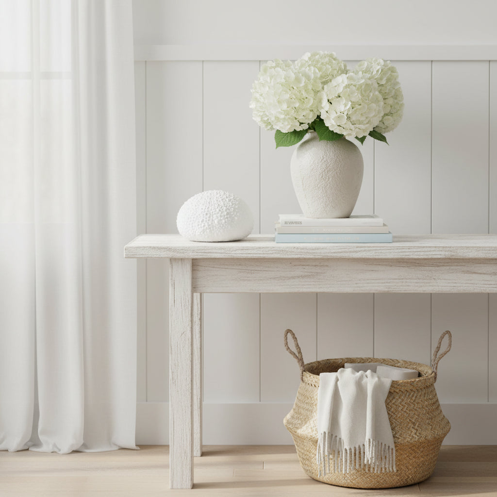 white sea urchin sculpture for beach house interiors
