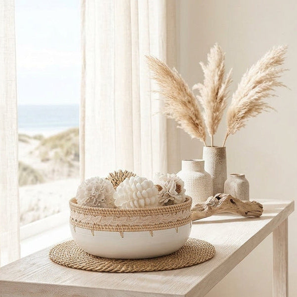handmade balinese shell ball decor 