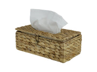 Water Hyacinth Woven tissue box cover with tissues
