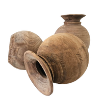 Vintage Indian Wooden Pot.