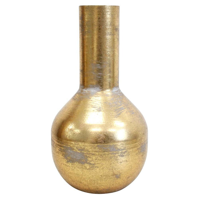 Weathered Gold Rustic Metal Vase
