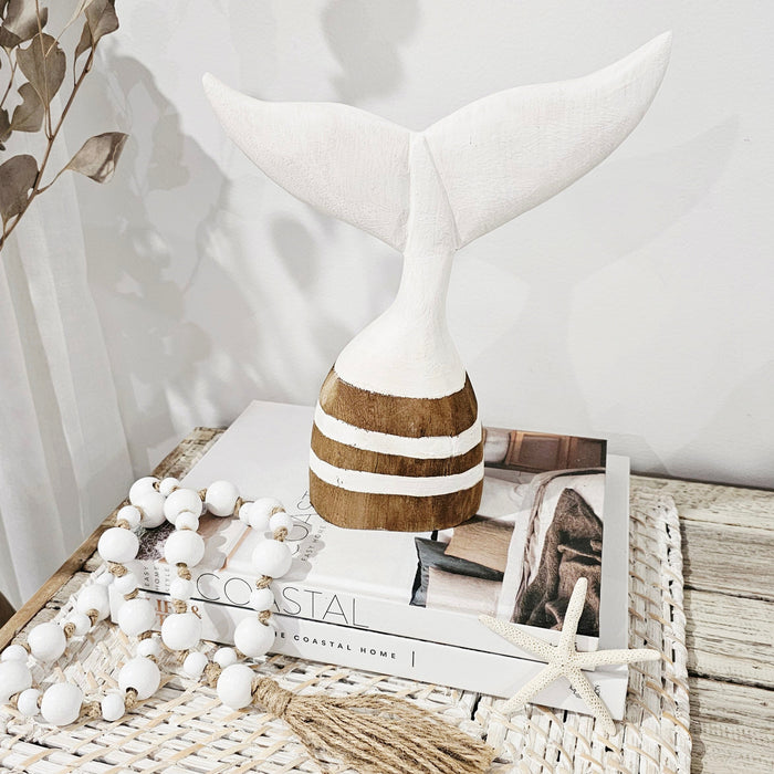 Rustic Hamptons Striped Whale Tail