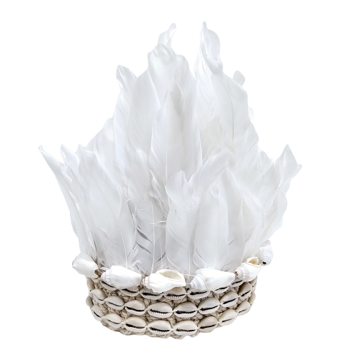 Angel White Feather + Shell Crown Head Dress