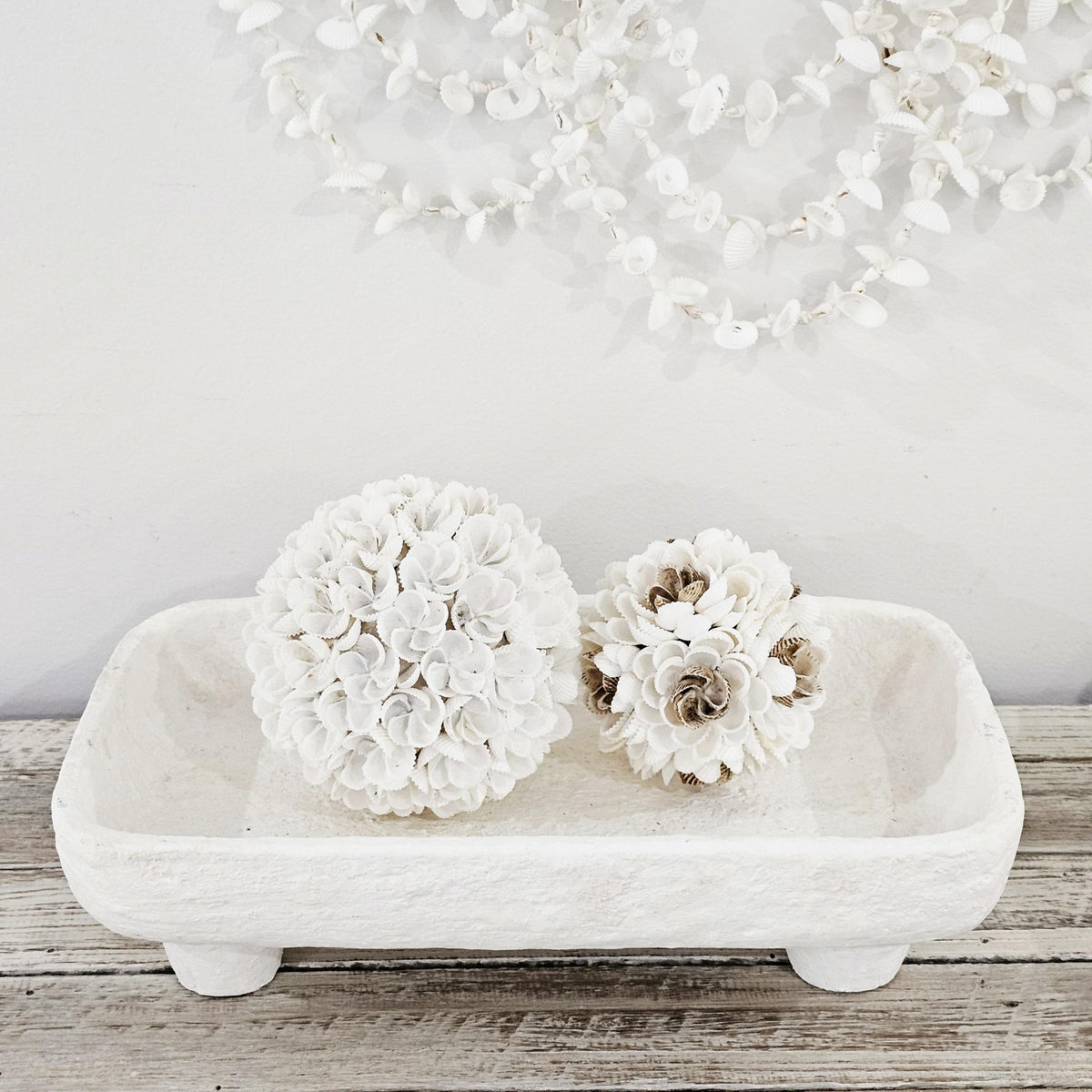 Rustic Concrete Footed Tray