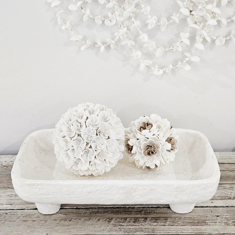 Rustic Concrete Footed Tray