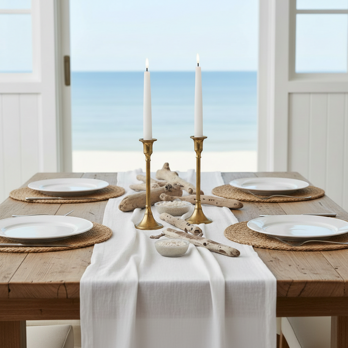 White LED Flickerling taper dinner candle